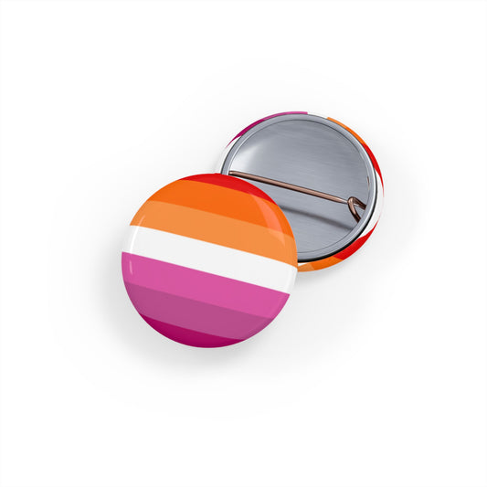 Lesbian Pride Flag Round Pins - Multiple Sizes