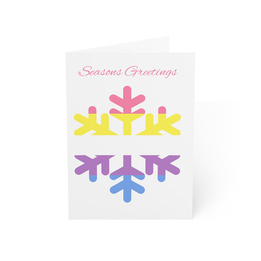 Bigender Pride Flag Snowflake Greeting Cards