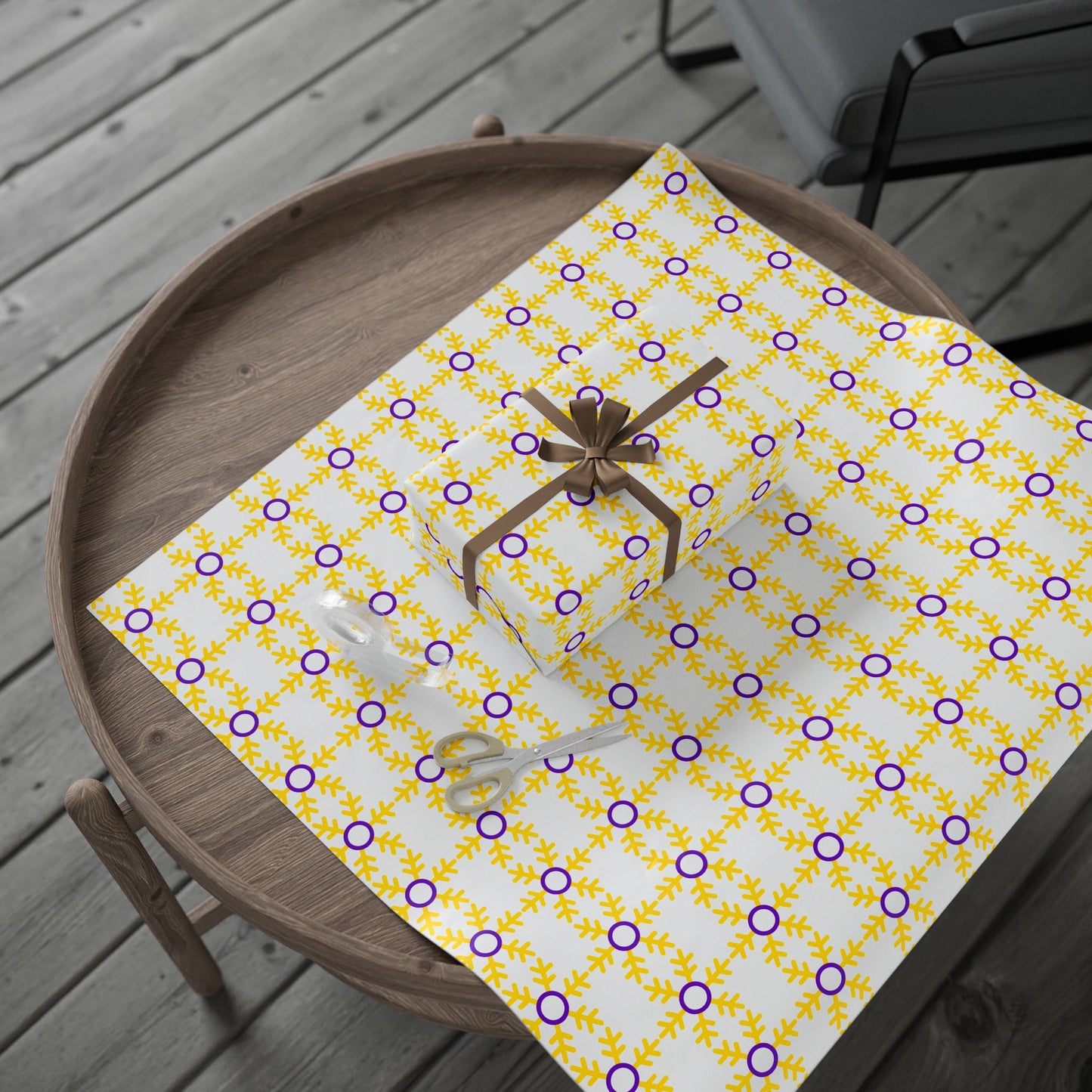 Intersex Pride Flag Snowflake Wrapping Paper - Multiple Sizes/Finishes