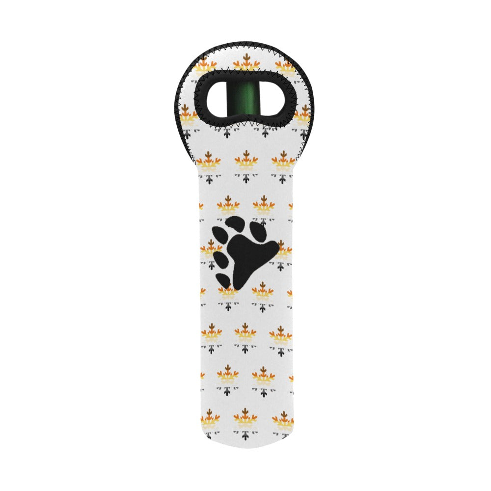 Bear Pride Flag Snowflake Neoprene Wine Bag
