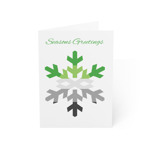 Aromantic Pride Flag Snowflake Greeting Cards