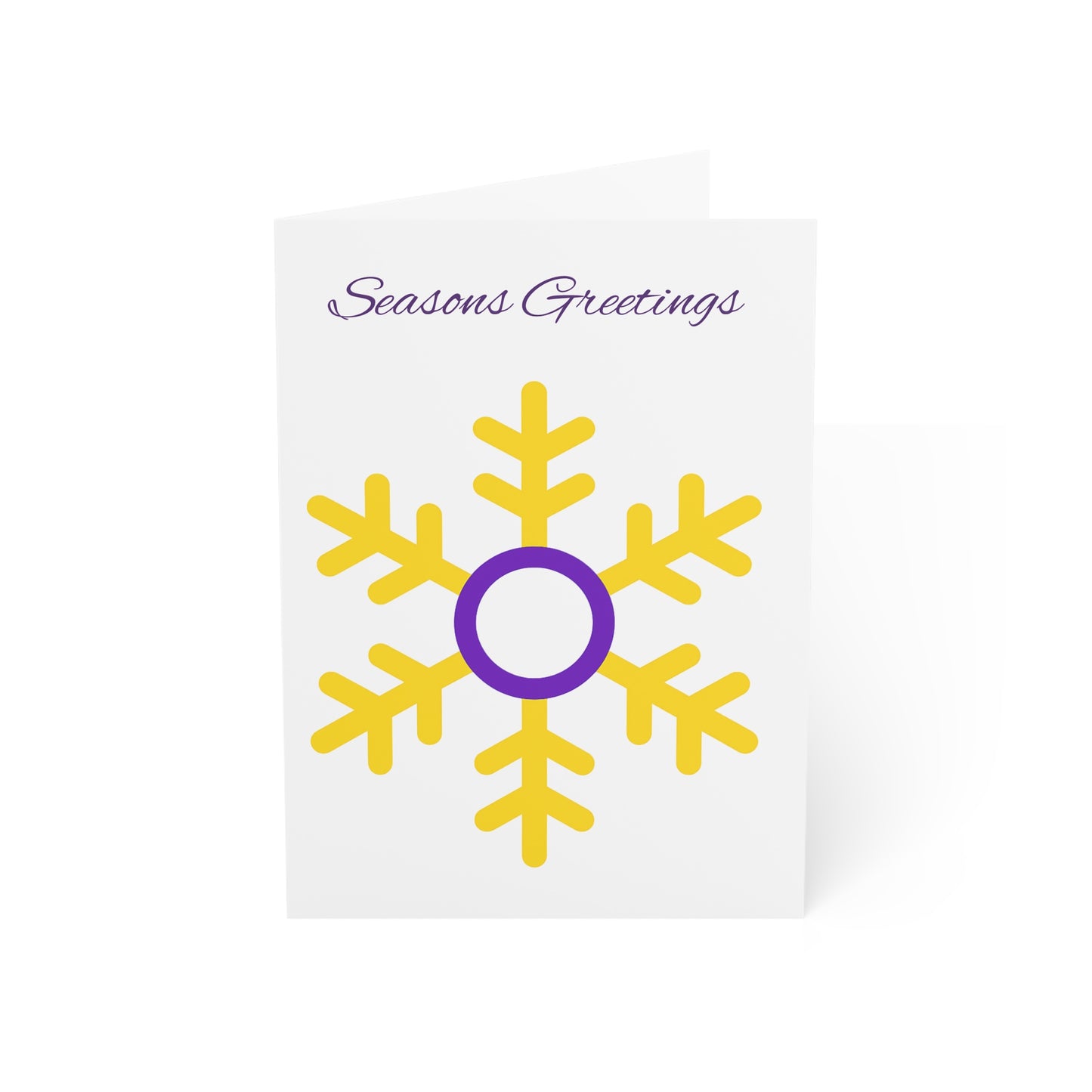 Intersex Pride Flag Snowflake Greeting Cards