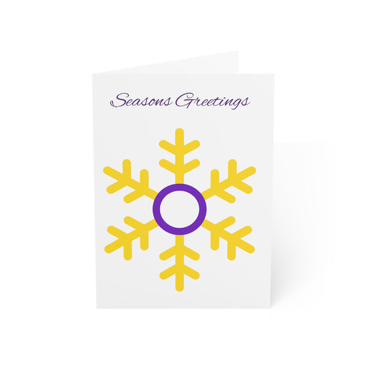 Intersex Pride Flag Snowflake Greeting Cards