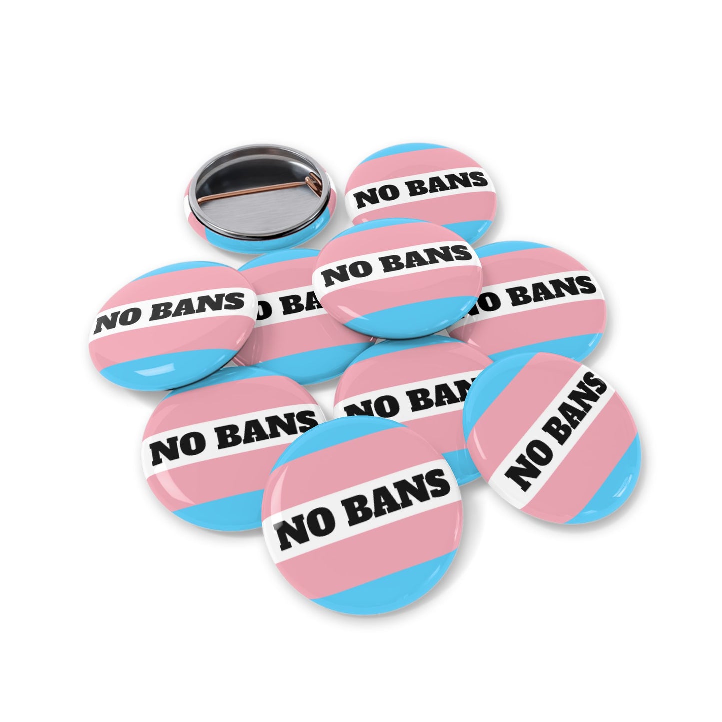 No Bans Round Pins - Multiple Sizes