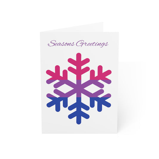 Bisexual Pride Flag Snowflake Greeting Cards