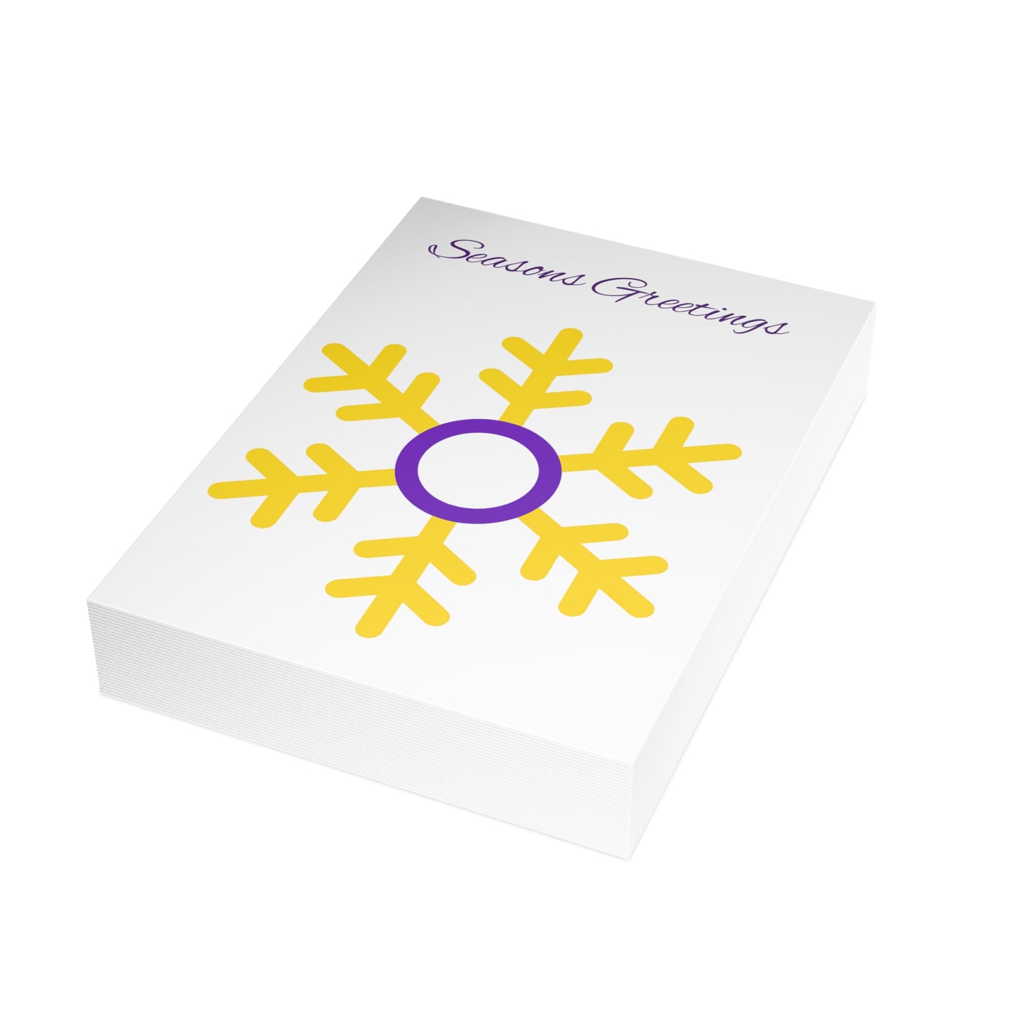 Intersex Pride Flag Snowflake Greeting Cards