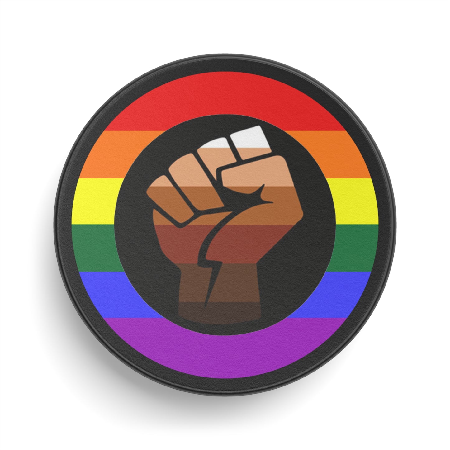 QPOC Pride Flag Hockey Puck