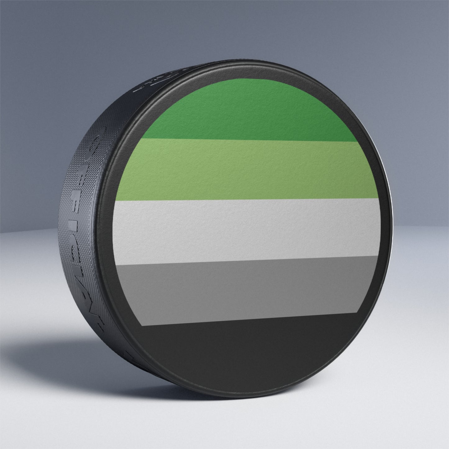 Aromantic Pride Flag Hockey Puck