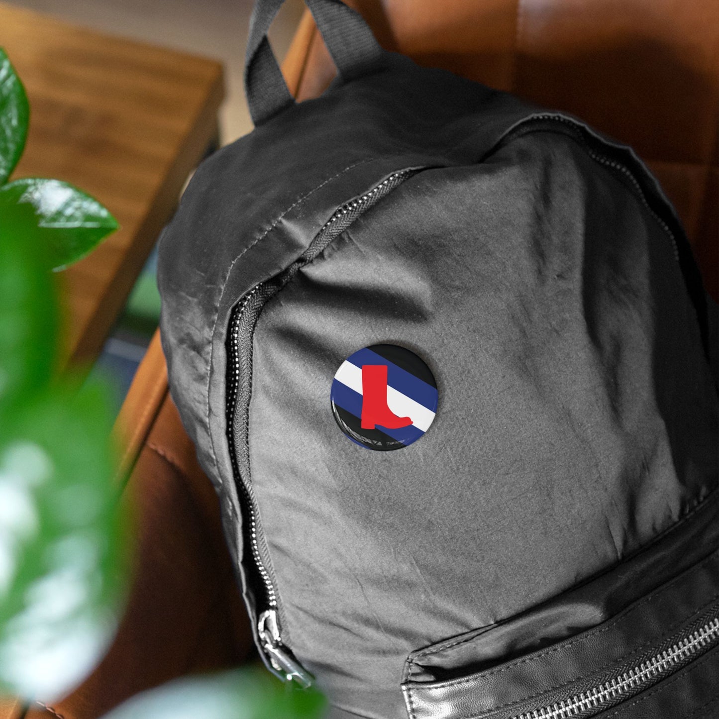 Boot Fetish Pride Flag Round Pins - Multiple Sizes