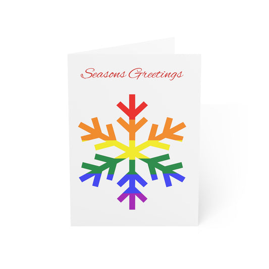 Rainbow Pride Flag Snowflake Greeting Cards