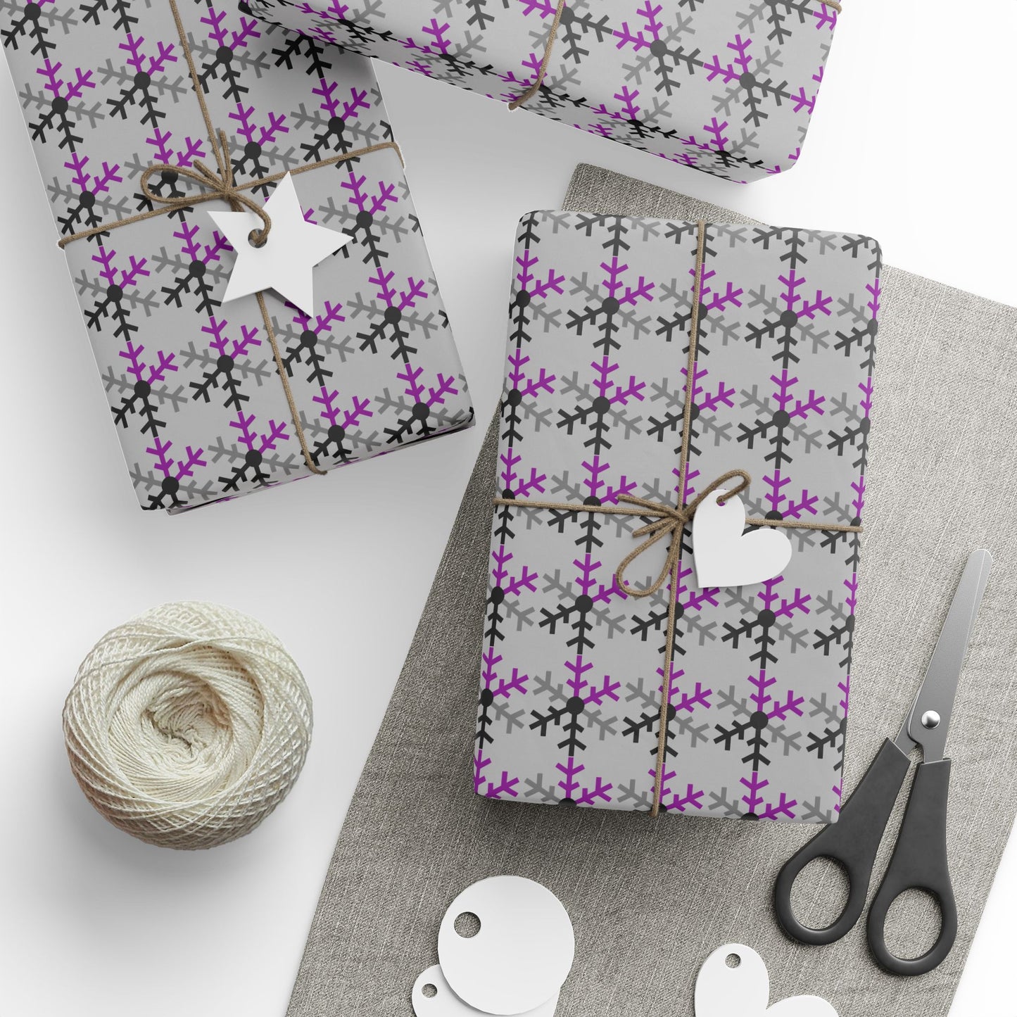 Demisexual Pride Flag Snowflake Wrapping Paper - Multiple Sizes/Finishes