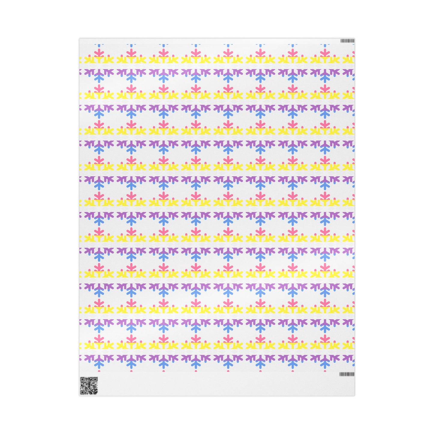 Bigender Pride Flag Snowflake Wrapping Paper - Multiple Sizes/Finishes