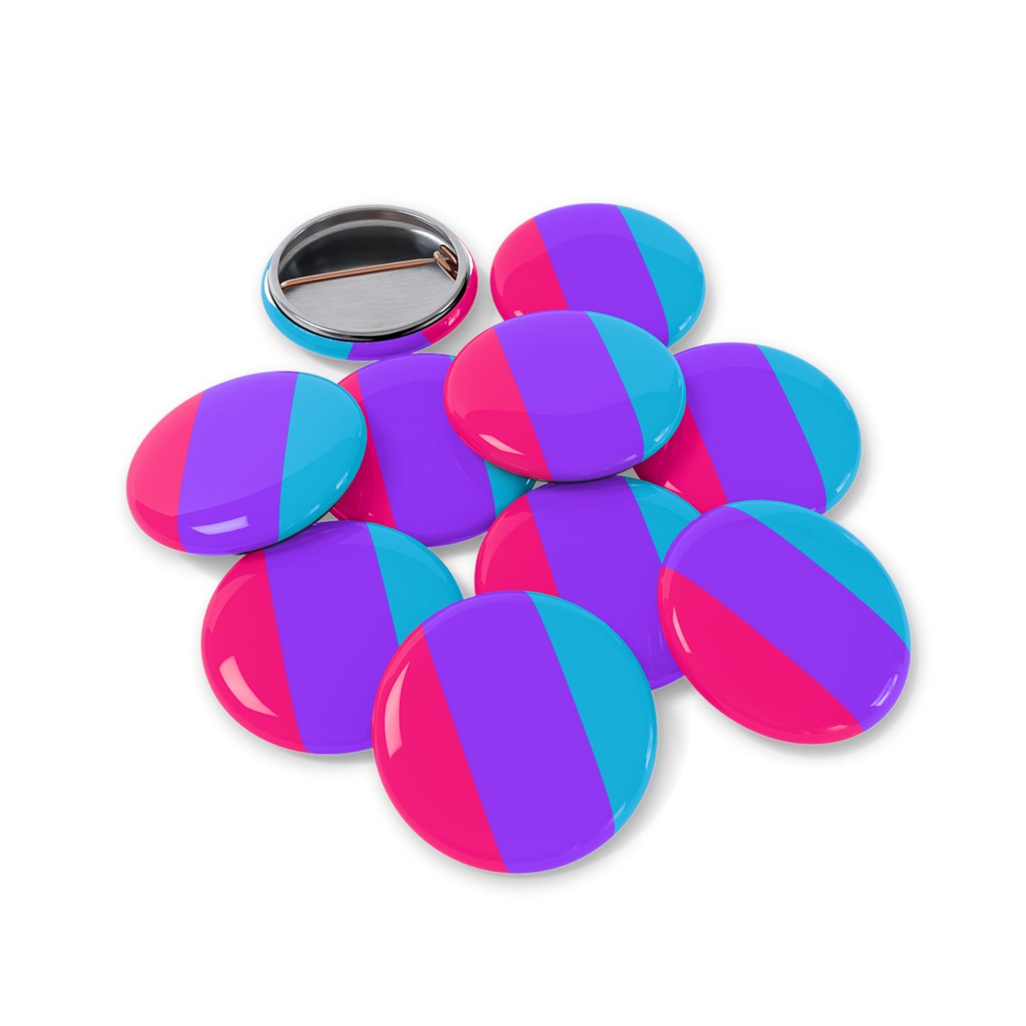 Androgyne Pride Flag Round Pins - Multiple Sizes
