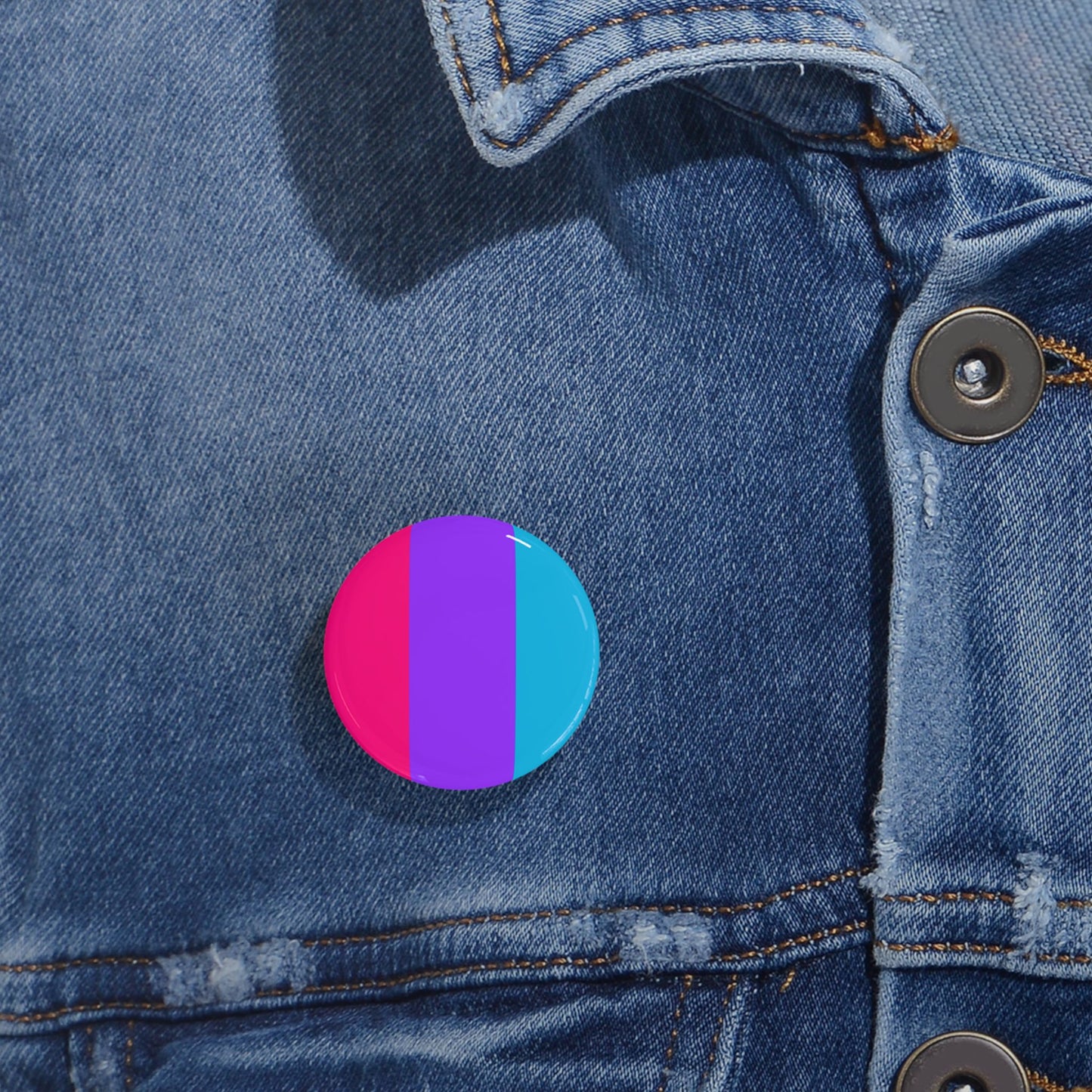 Androgyne Pride Flag Round Pins - Multiple Sizes