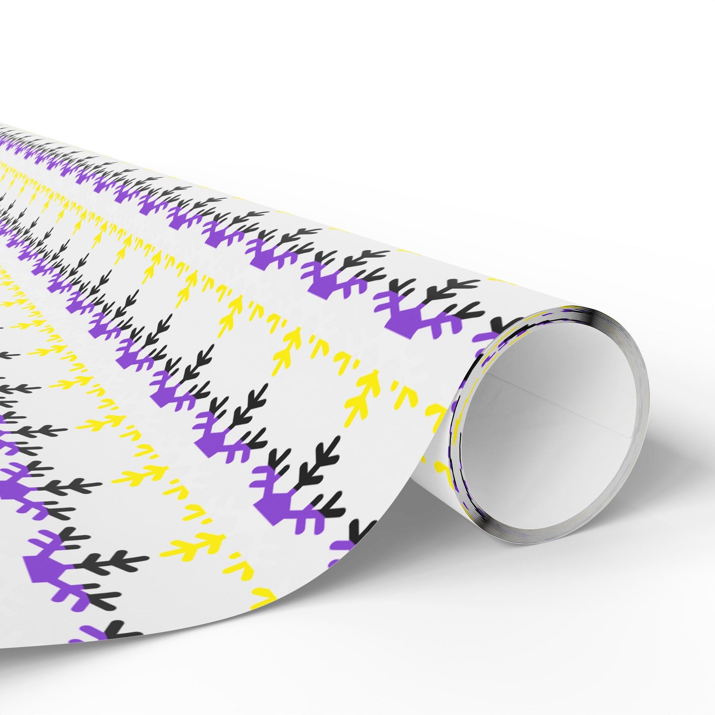 Non-Binary Pride Flag Snowflake Wrapping Paper - Multiple Sizes/Finishes
