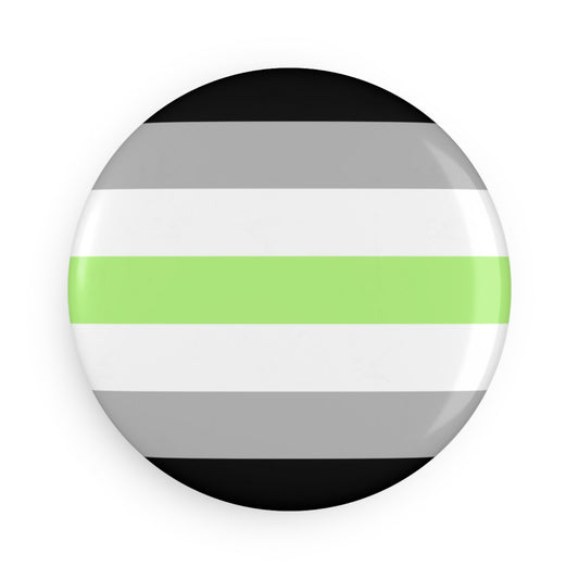 Agender Pride Flag Round Button Magnet