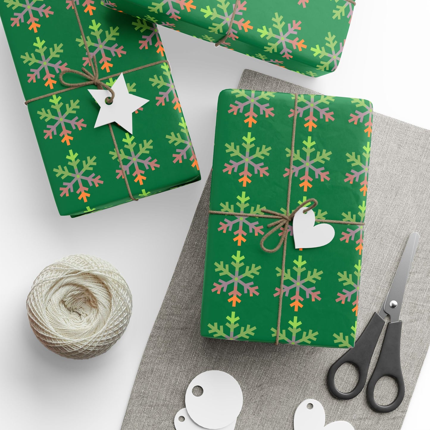 Aliagender Pride Flag Snowflake Wrapping Paper - Multiple Sizes/Finishes