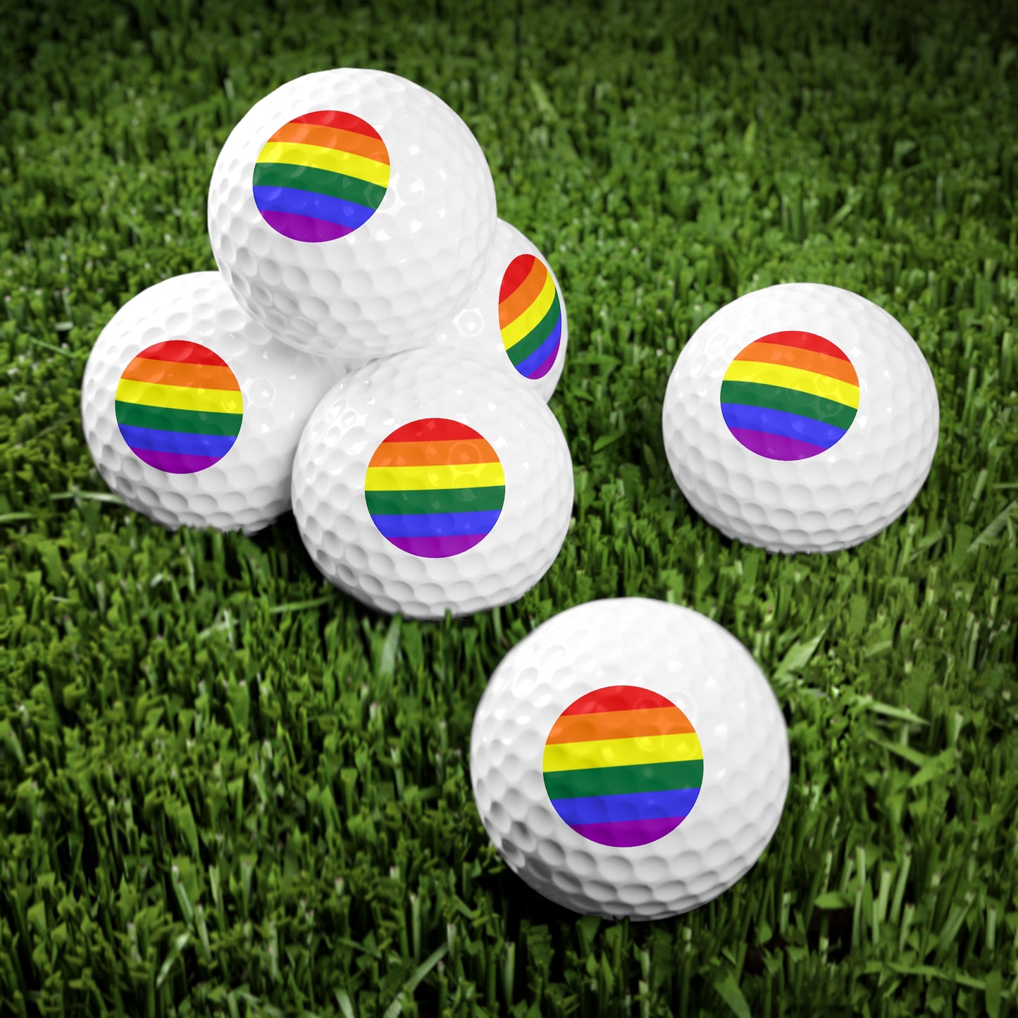 Rainbow Pride Flag Golf Balls, 6 pcs