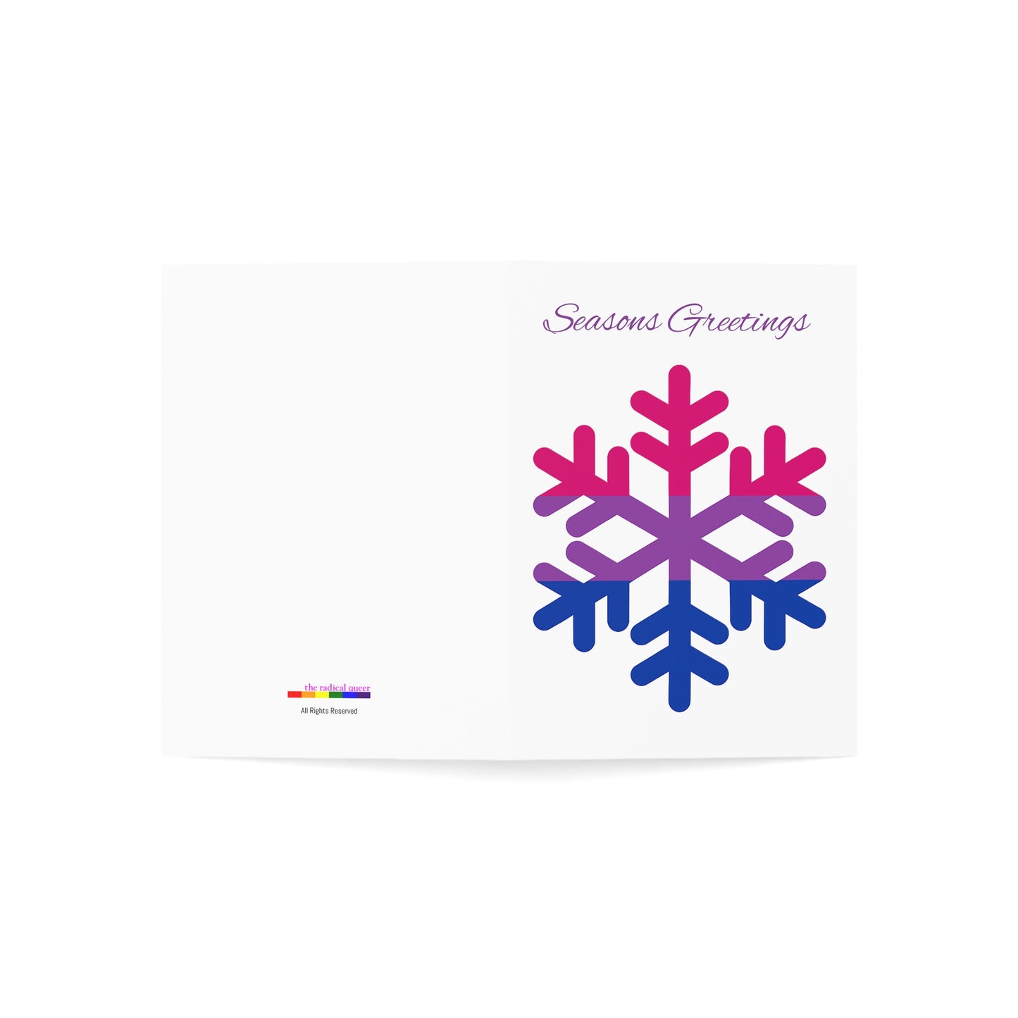 Bisexual Pride Flag Snowflake Greeting Cards