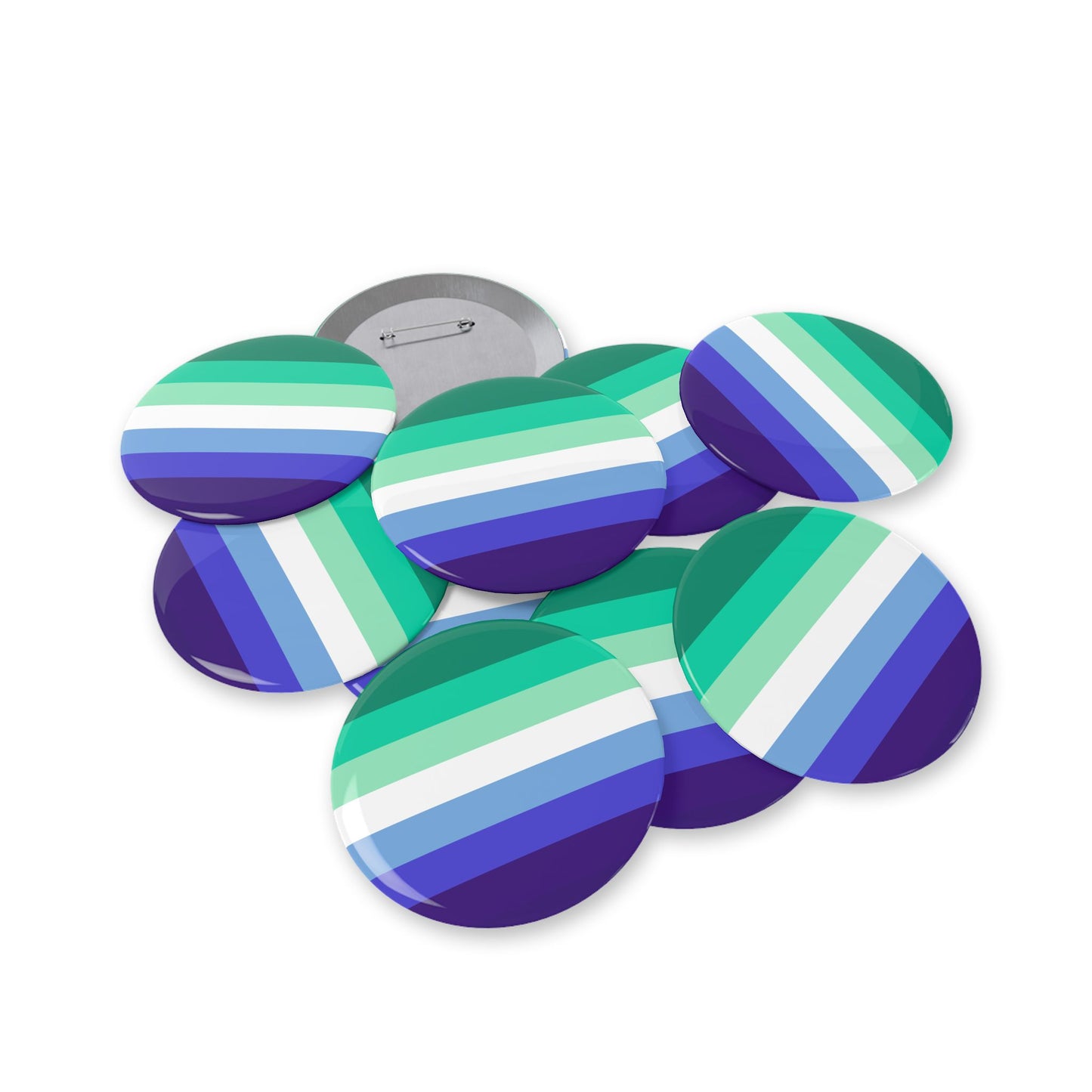MLM Pride Flag Round Pins - Multiple Sizes