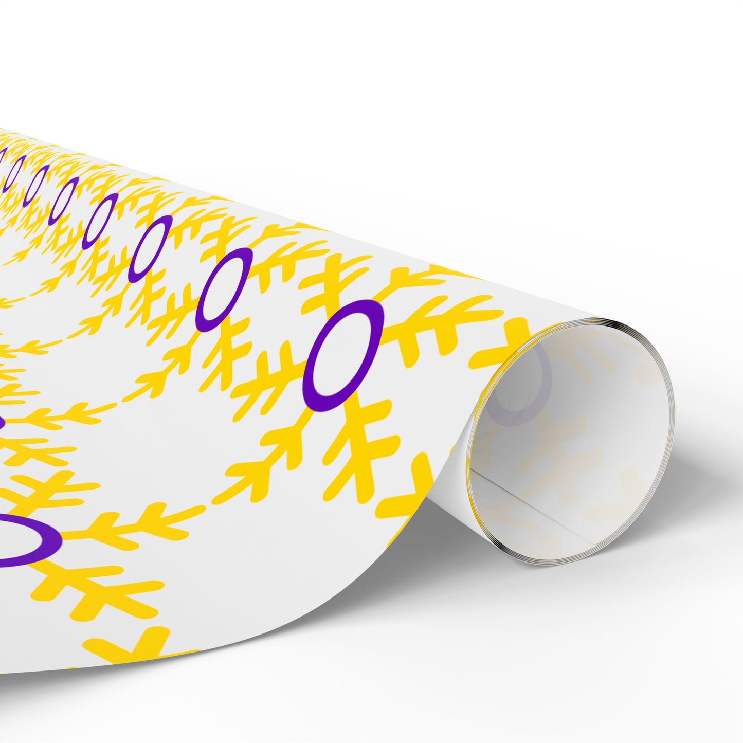 Intersex Pride Flag Snowflake Wrapping Paper - Multiple Sizes/Finishes