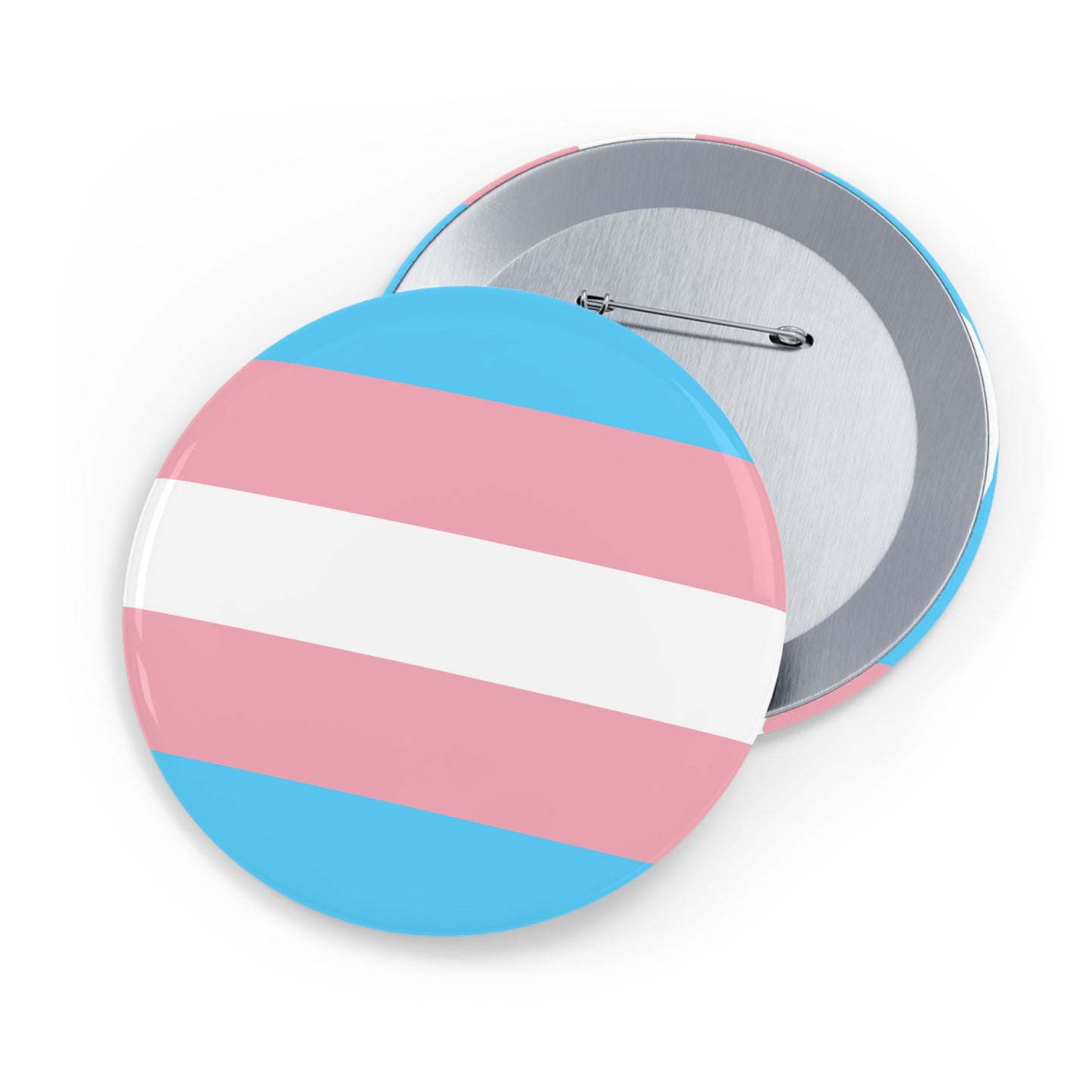 Transgender Pride Flag Round Pins - Multiple Sizes