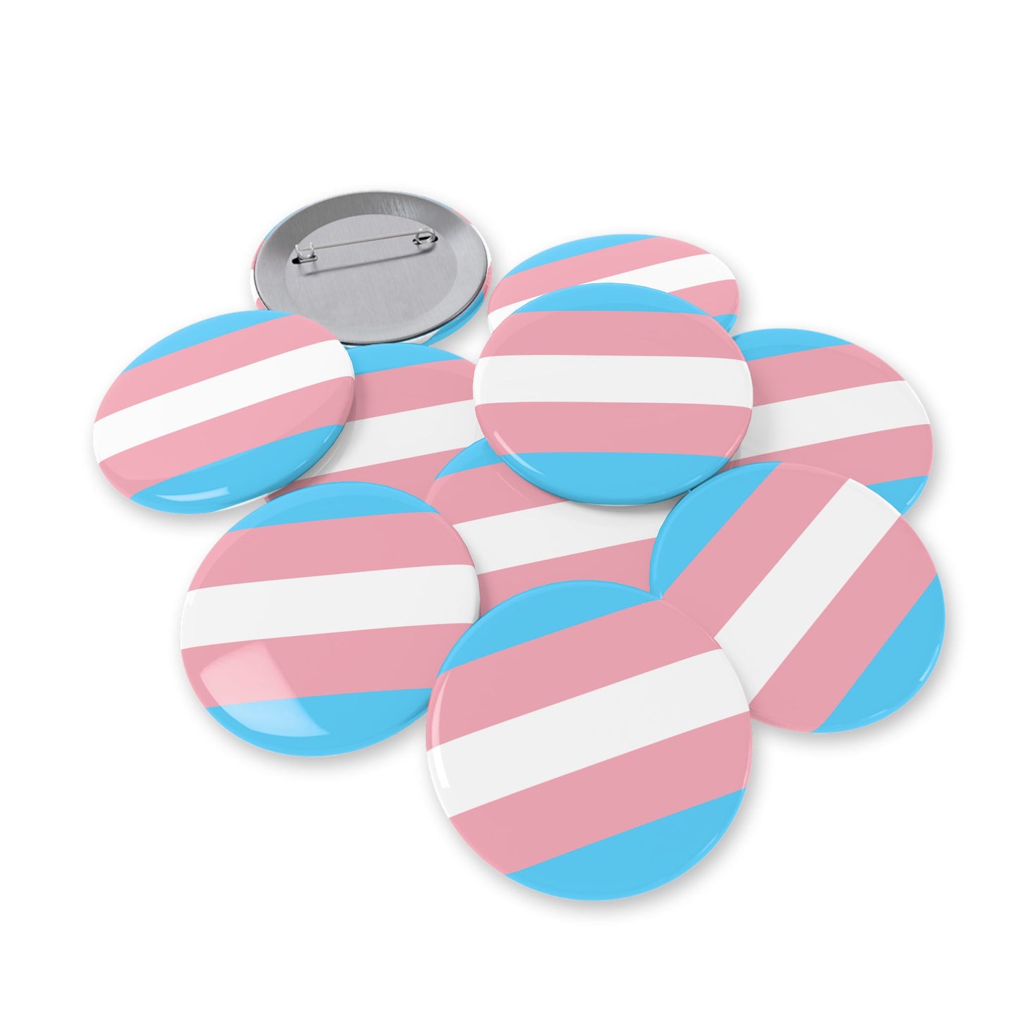 Transgender Pride Flag Round Pins - Multiple Sizes