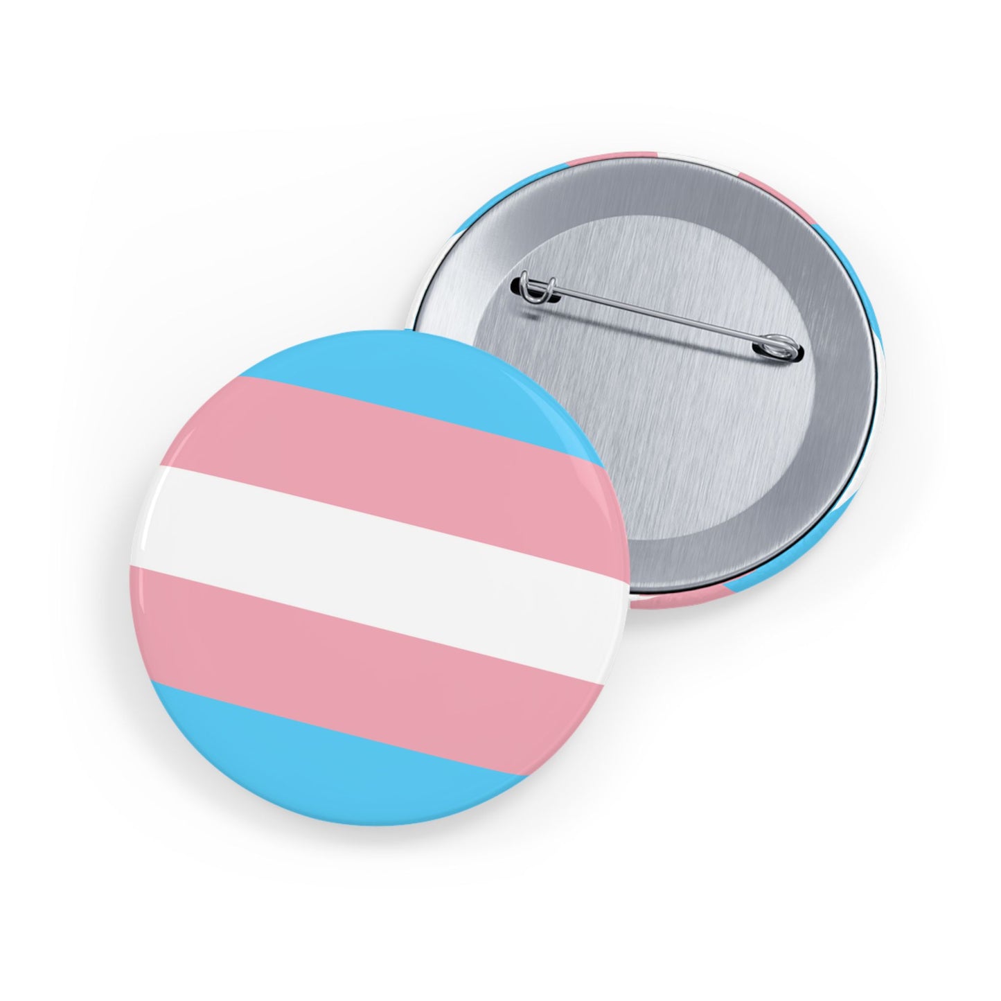 Transgender Pride Flag Round Pins - Multiple Sizes