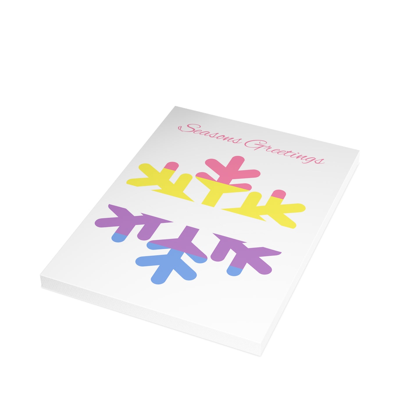 Bigender Pride Flag Snowflake Greeting Cards