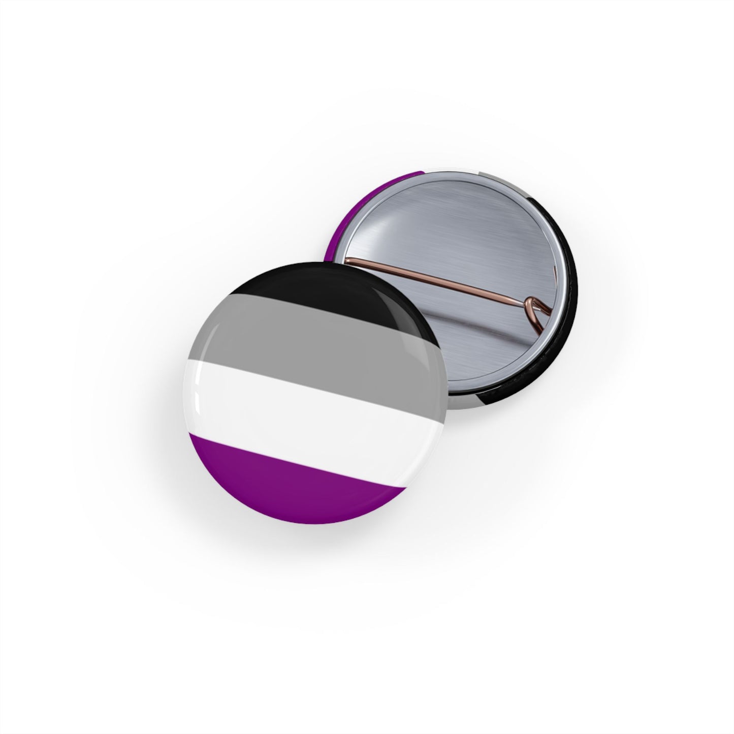 Asexual Pride Flag Round Pins - Multiple Sizes