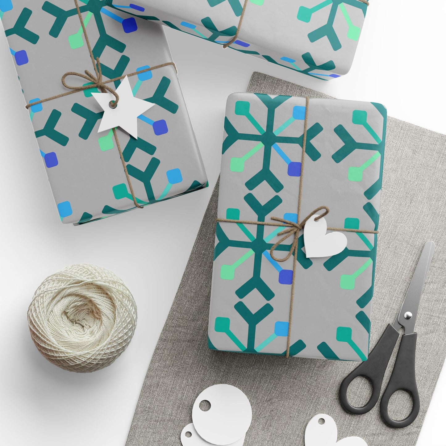 MLM Pride Flag Snowflake Wrapping Paper - Multiple Sizes/Finishes