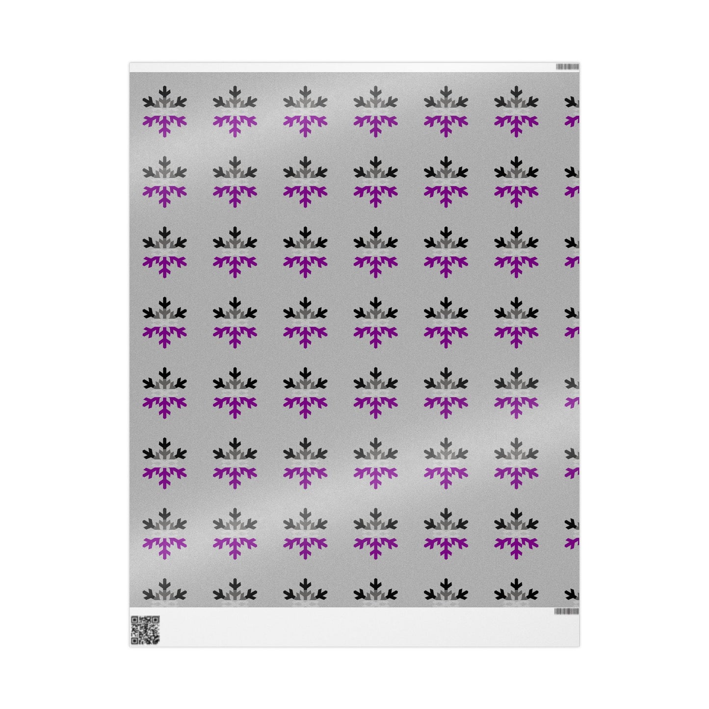 Asexual Pride Flag Snowflake Wrapping Paper - Multiple Sizes/Finishes