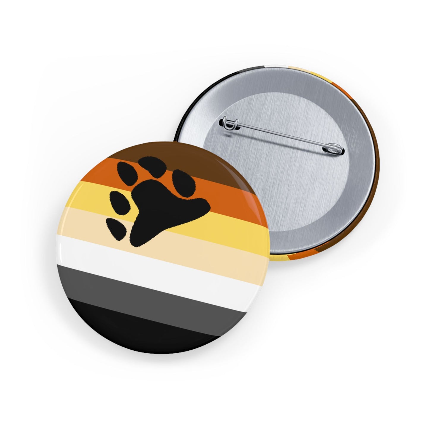 Bear Pride Flag Round Pins - Multiple Sizes