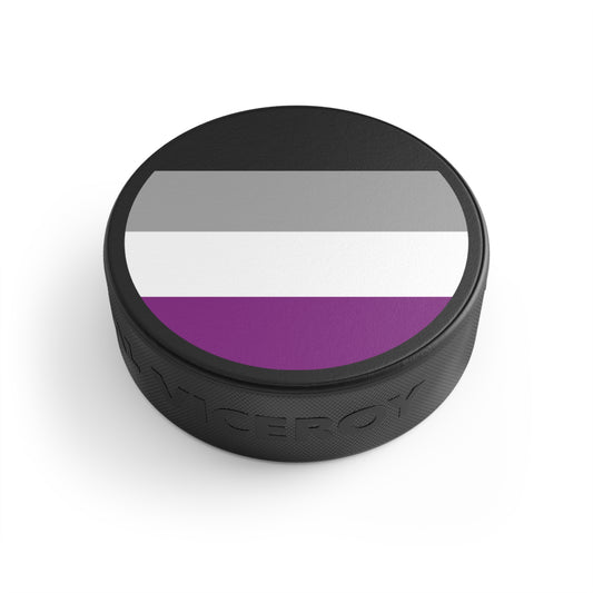 Asexual Pride Flag Hockey Puck
