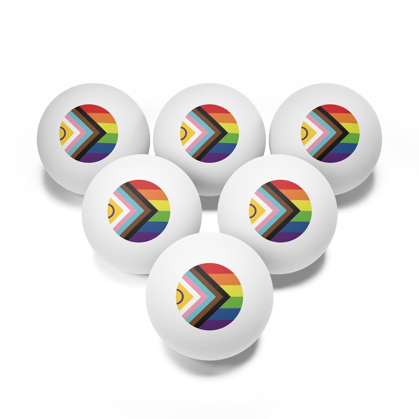 Inclusive Progress Pride Flag Ping Pong Balls - 6 pcs