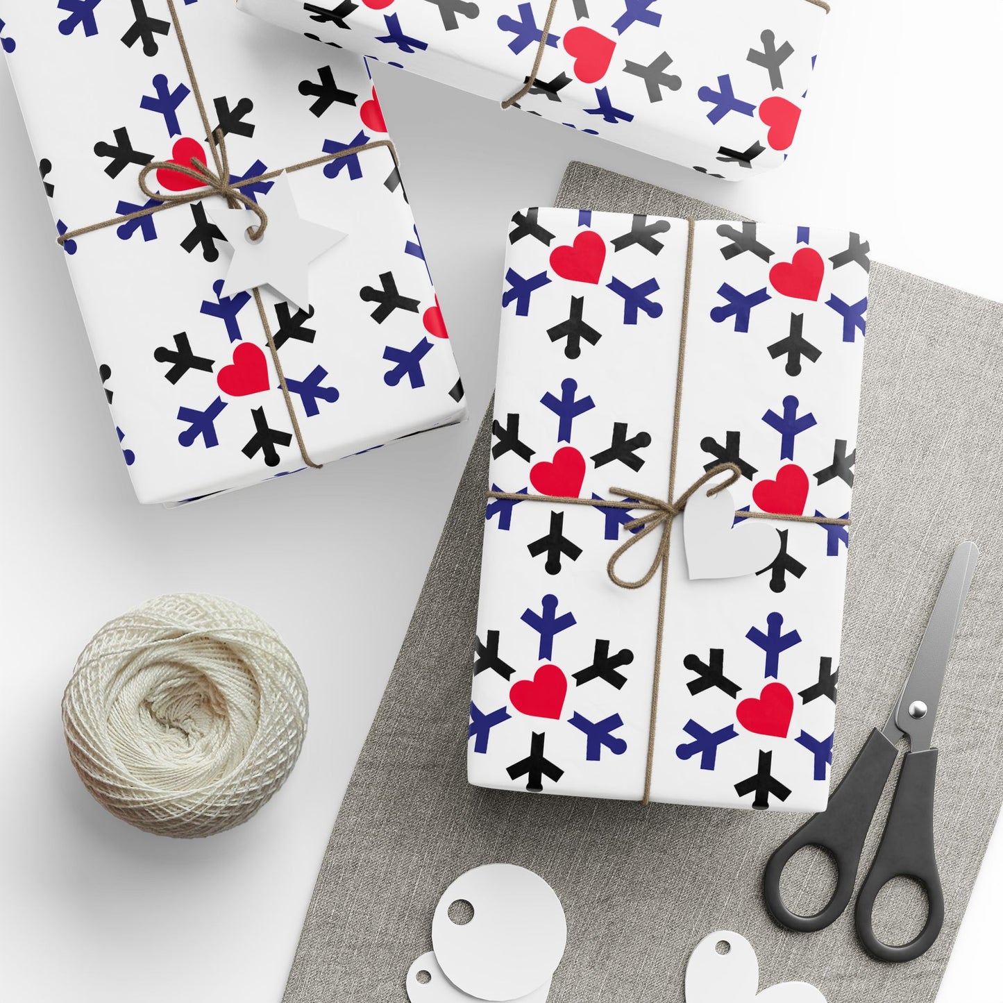 Leather Pride Flag Snowflake Wrapping Paper - Multiple Sizes/Finishes