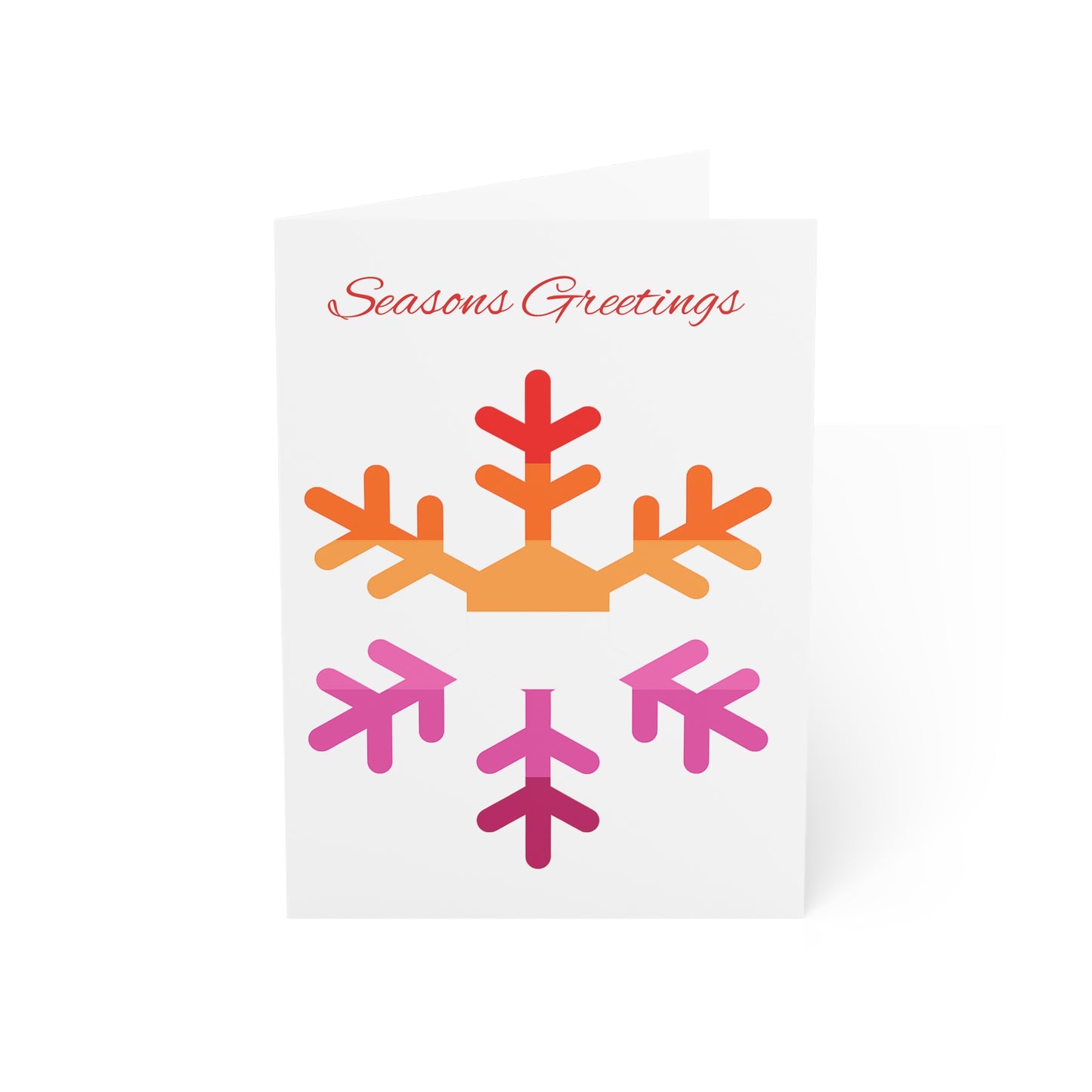 Lesbian Pride Flag Snowflake Greeting Cards