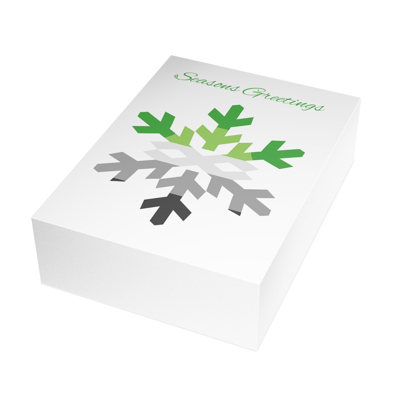 Aromantic Pride Flag Snowflake Greeting Cards