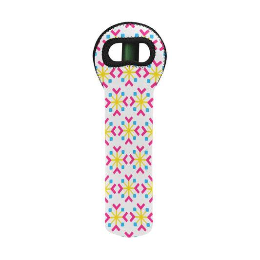 Pansexual Pride Flag Snowflake Neoprene Wine Bag Neoprene Wine Bag