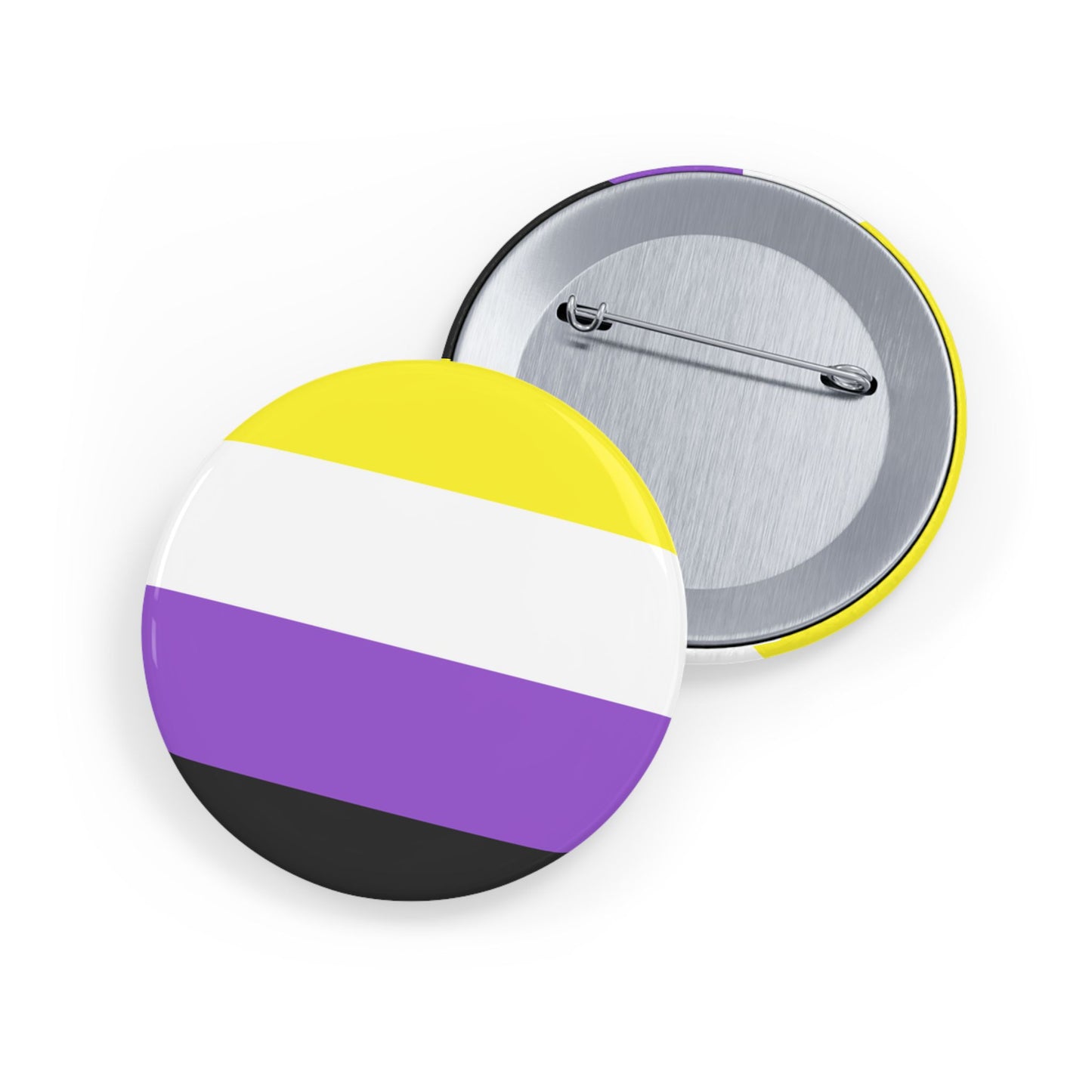 Non-Binary Pride Flag Round Pins - Multiple Sizes