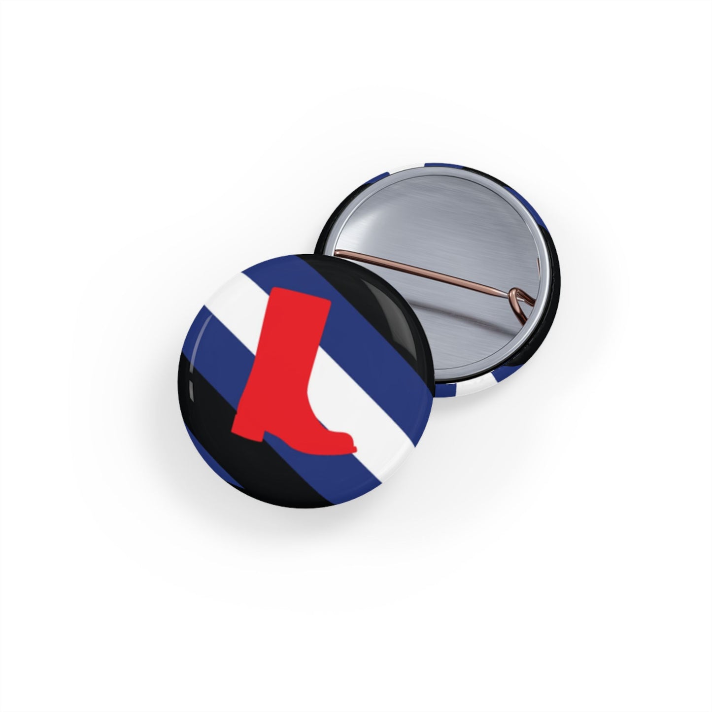 Boot Fetish Pride Flag Round Pins - Multiple Sizes