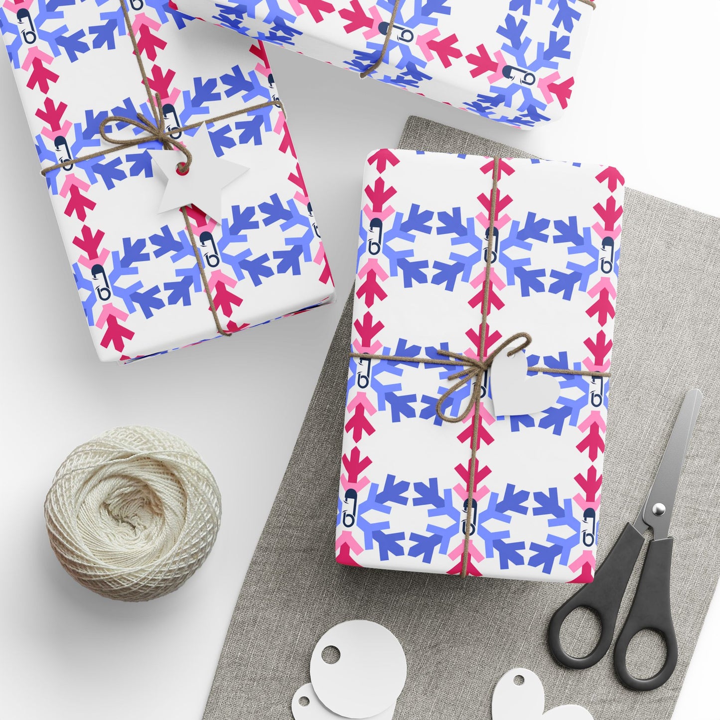 ABDL Pride Flag Snowflake Wrapping Paper - Multiple Sizes/Finishes
