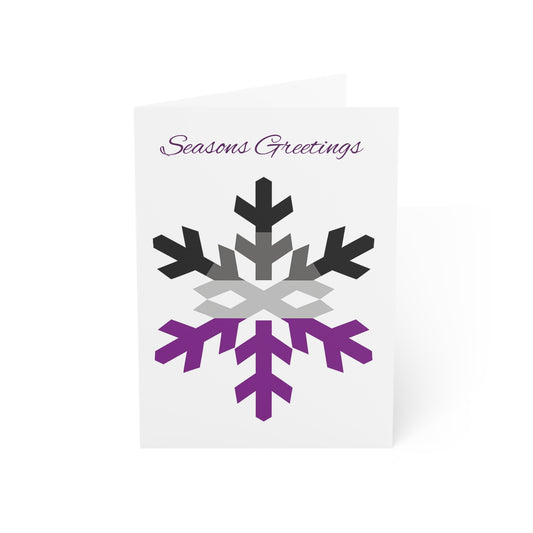 Asexual Pride Flag Snowflake Greeting Cards