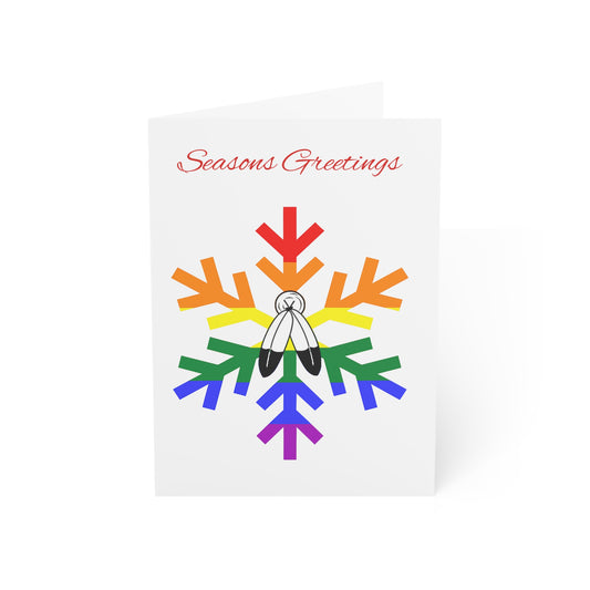Two-Spirit Pride Flag Snowflake Greeting Cards
