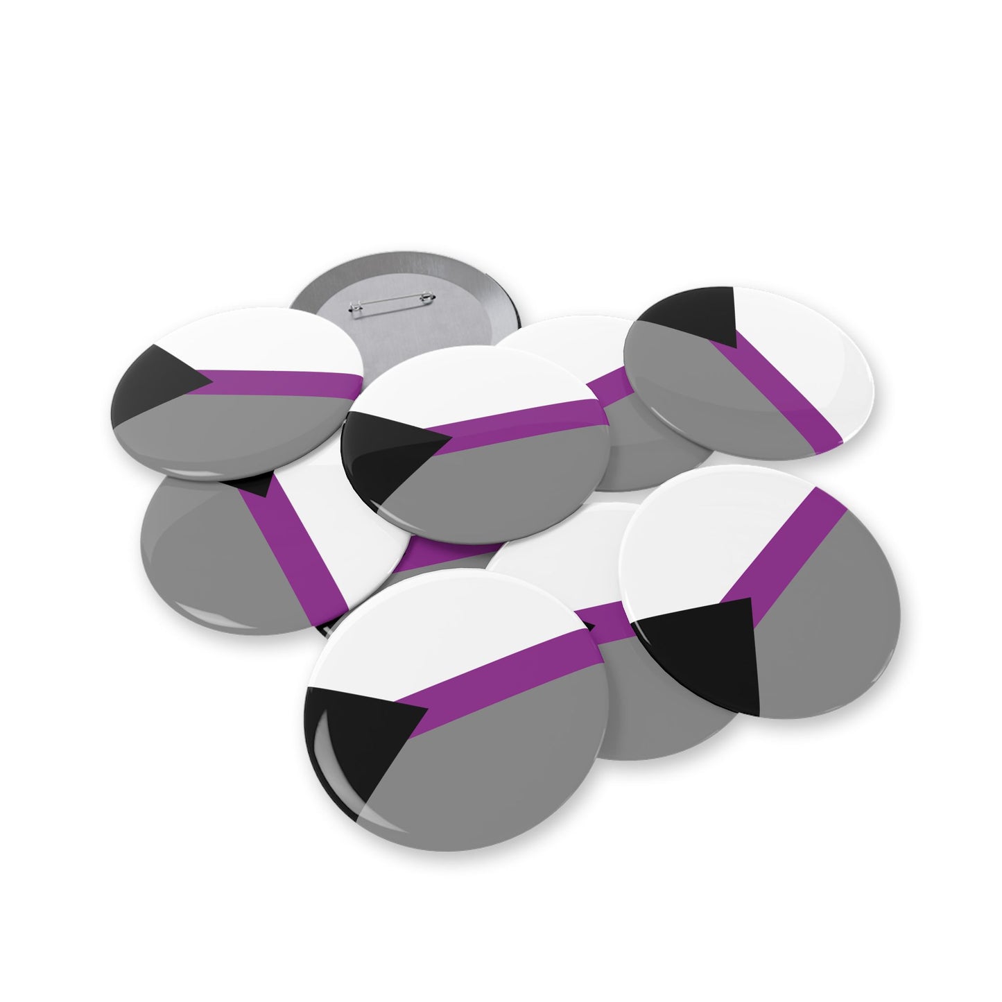 Demisexual Pride Flag Round Pins - Multiple Sizes