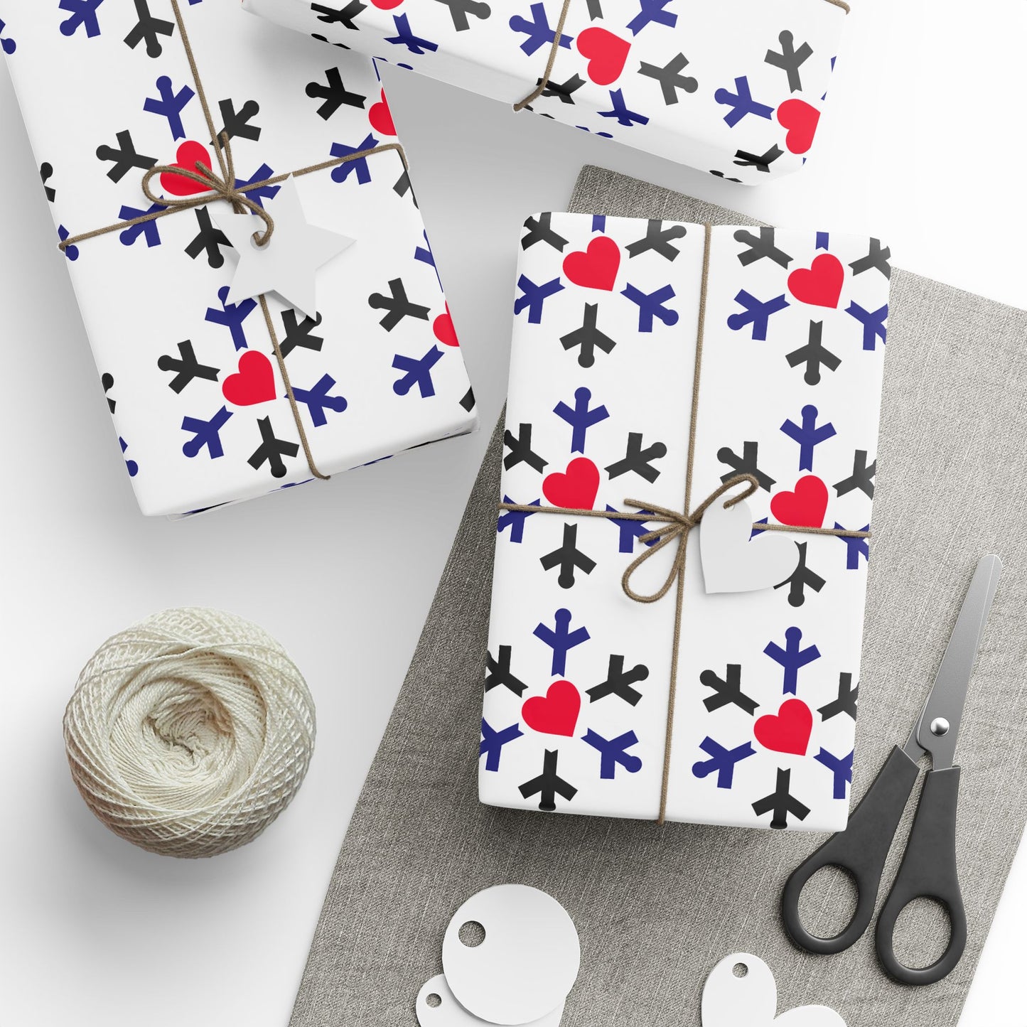 Leather Pride Flag Snowflake Wrapping Paper - Multiple Sizes/Finishes