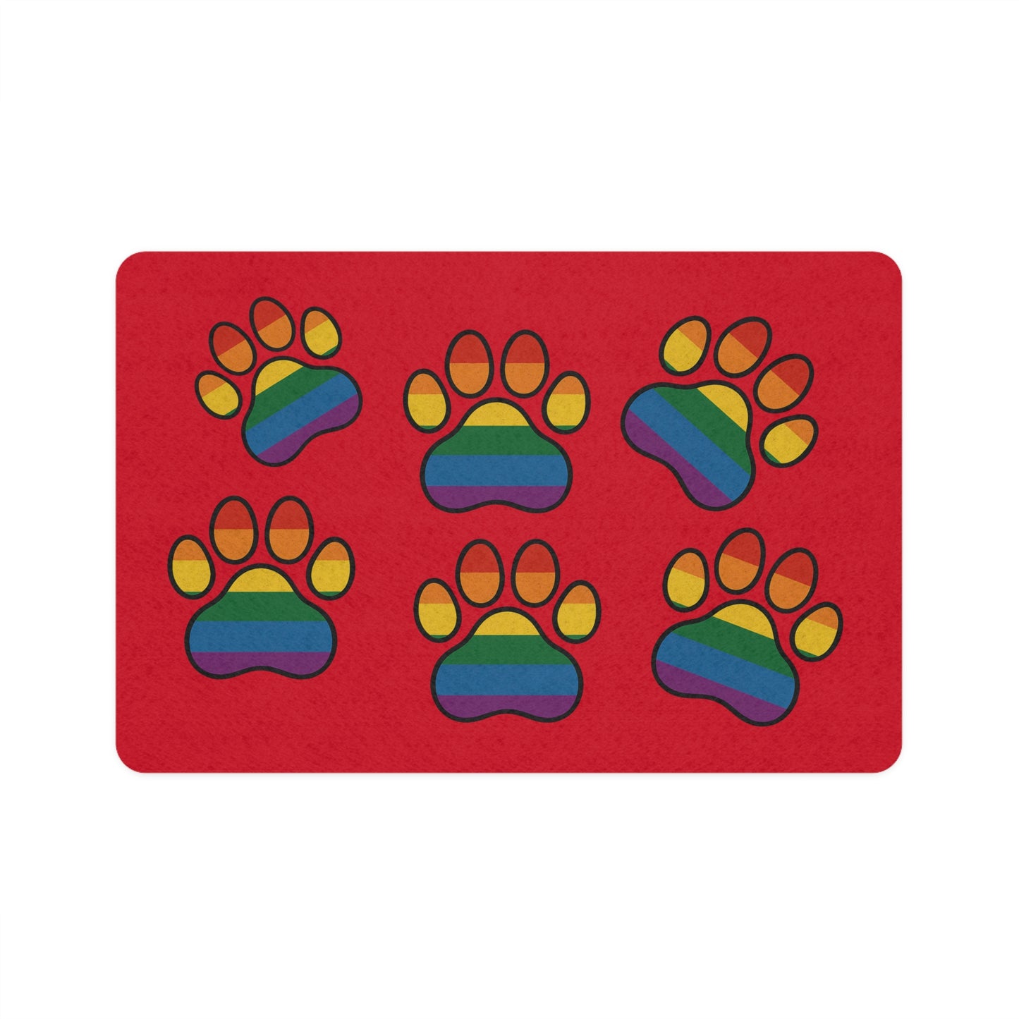 Radical Dog Paws Pet Food Mat - Red