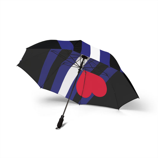 Leather Pride Flag Foldable Semi-Automatic Umbrella