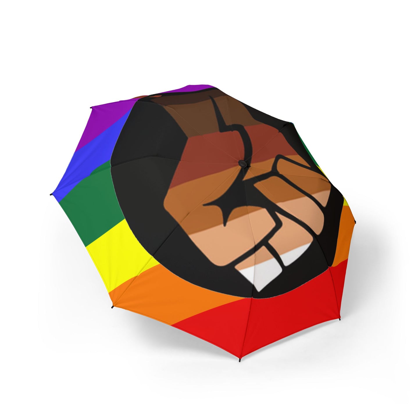 QPOC Pride Flag Semi-Automatic Foldable Umbrella