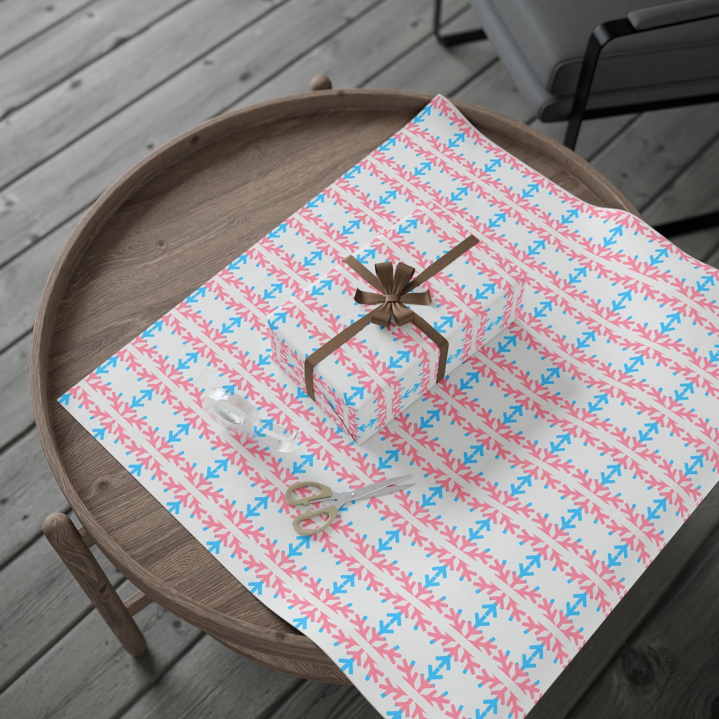 Transgender Pride Flag Snowflake Wrapping Paper - Multiple Sizes/Finishes